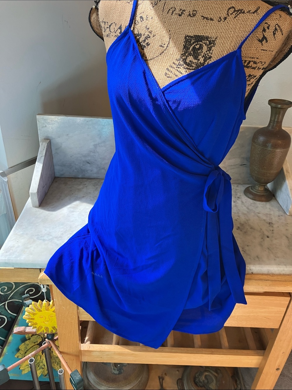Show Me Your MuMu Royal Blue Mini Wrap Dress